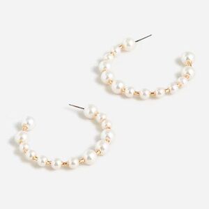 J CREW Pearl Hoop Earrings BRIDAL